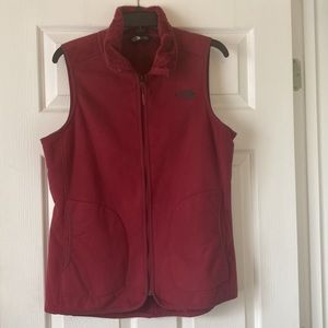 Dark red the north face vest
